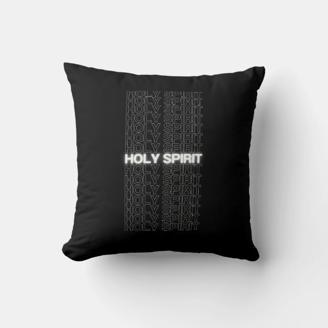 Holy Spirit Pillow Black (Front)