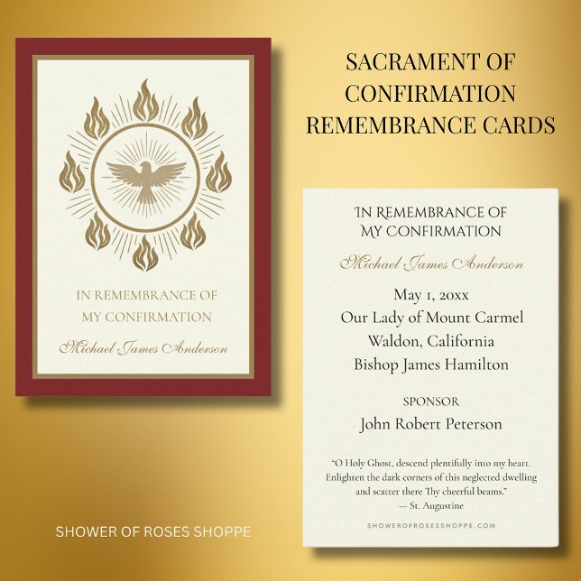 Holy Spirit  Sacrament Confirmation Holy Card -- (Creator Uploaded)