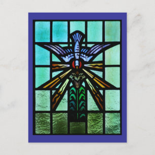 Holy Spirit Stained Glass Art Postcard