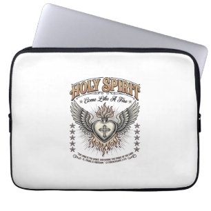 Holy Spirit Vintage Engraving Winged Heart Shirt_1 Laptop Sleeve