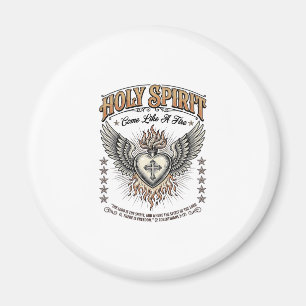 Holy Spirit Vintage Engraving Winged Heart Shirt_1 Magnet