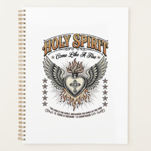 Holy Spirit Vintage Engraving Winged Heart Shirt_1 Planner