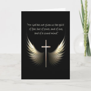 Holy Spirit Wings with Cross and Scripture Custom Card