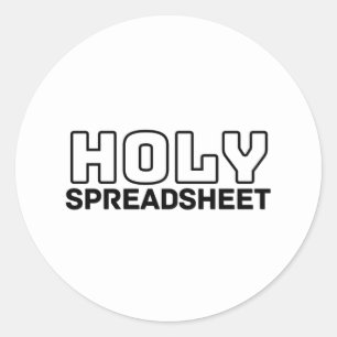 Holy Spreadsheet Classic Round Sticker