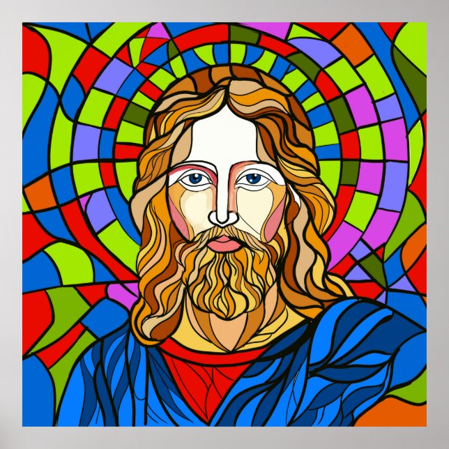 holy stained glass design procreate hand drawing  poster (Front)