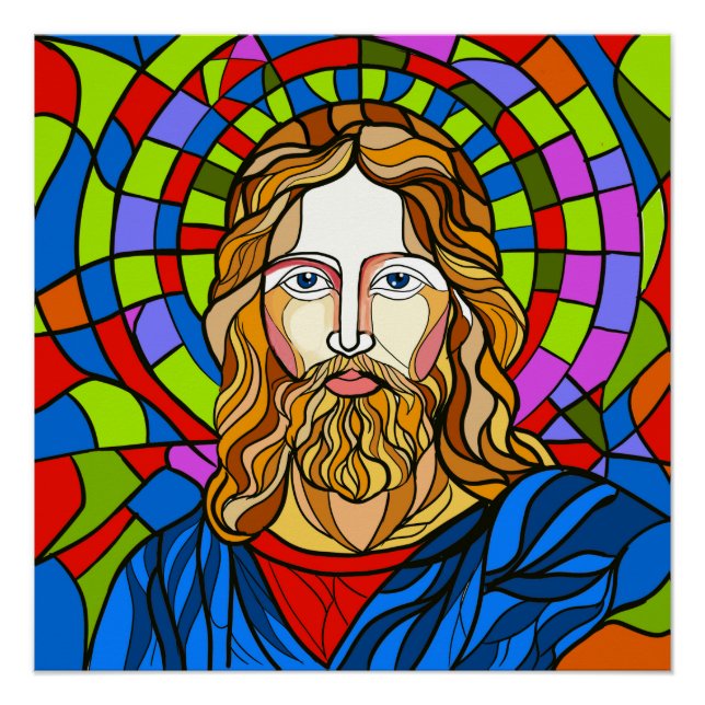 holy stained glass design procreate hand drawing  poster (Front)