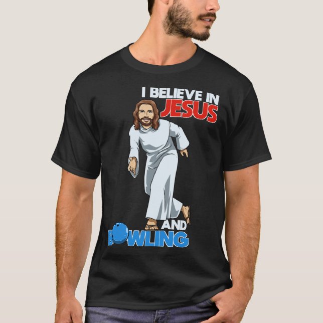 Holy Strike  Bowling Jesus T-Shirt (Front)