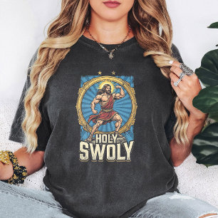 Holy Swoly Jesus Funny Gym Fitness Christian T-Shirt