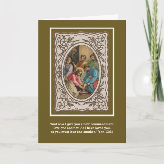 Holy Thursday Maundy Religious Jesus Apostles Card (Front)