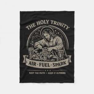 Holy Trinity Air Fuel Spark Keep The Faith Keep Fleece Blanket