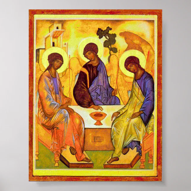 Holy Trinity by Andrei Rublev. Great painting titl Poster | Zazzle
