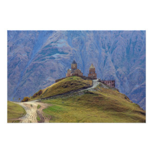 Holy Trinity church Stepantsminda Kazbegi Georgia Photo Print