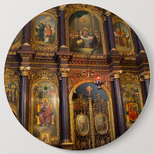 Holy Trinity Greek Orthodox Church 6 Cm Round Badge (Front)