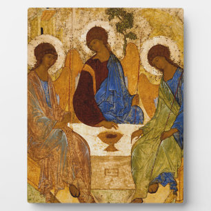 Holy Trinity Icon Rublev Byzantine Catholic Gift Plaque