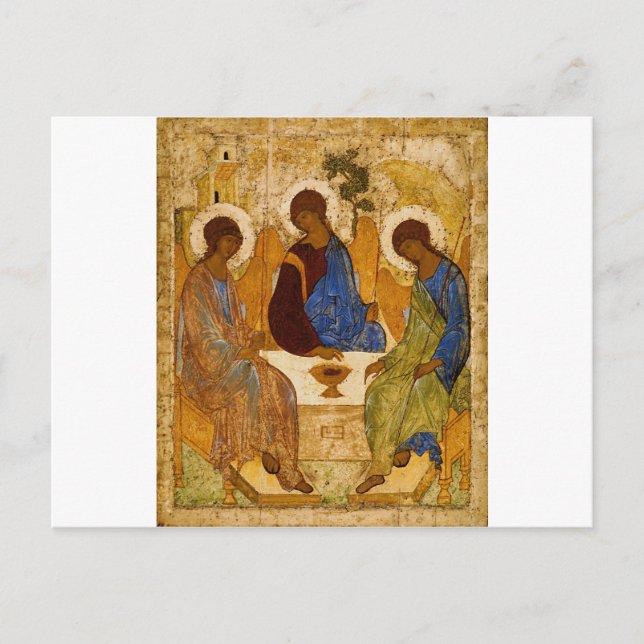 Holy Trinity Icon Rublev Byzantine Catholic Gift Postcard (Front)