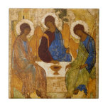 Holy Trinity Icon Rublev Byzantine Catholic Gift Tile<br><div class="desc">Holy Trinity - famous icon painted by Andrei Rublev</div>