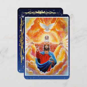 Holy Trinity in Glory Devotional Art Prayer Card 