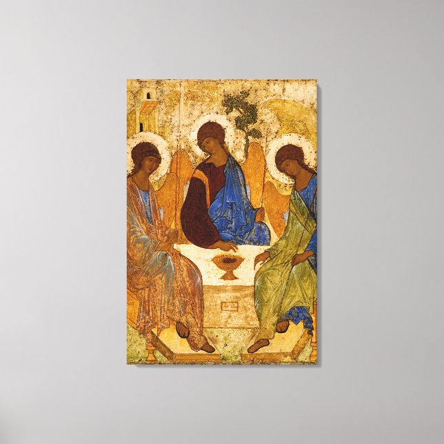 Holy Trinity Rublev Russian Icon Orthodox Art Canvas Print (Front)