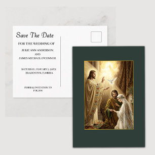 Holy Trinity Wedding Save The Date Postcard
