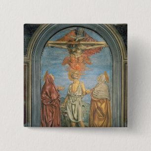 Holy Trinity with St. Jerome (fresco) 15 Cm Square Badge