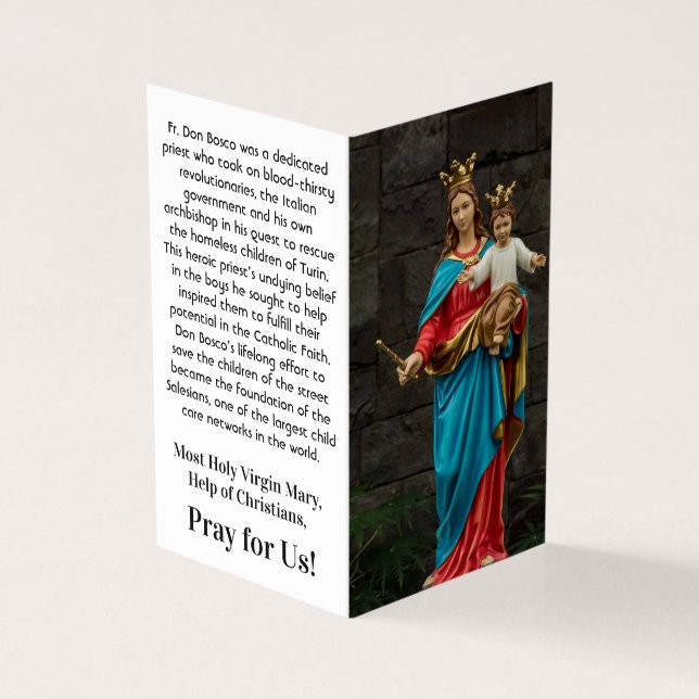 Holy Virgin Mary, Help of Christians, Prayer Card (Outside)