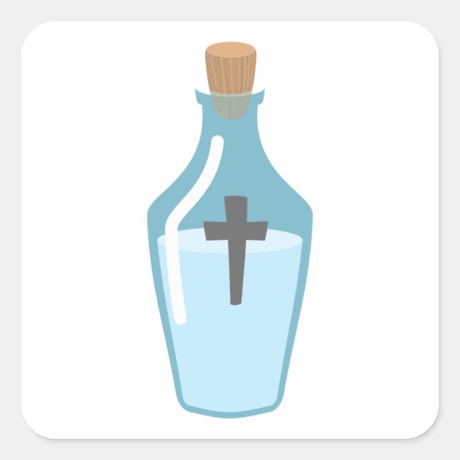 Holy Water Bottle Square Sticker (Front)