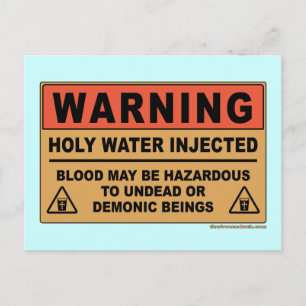Holy Water Warning Postcard