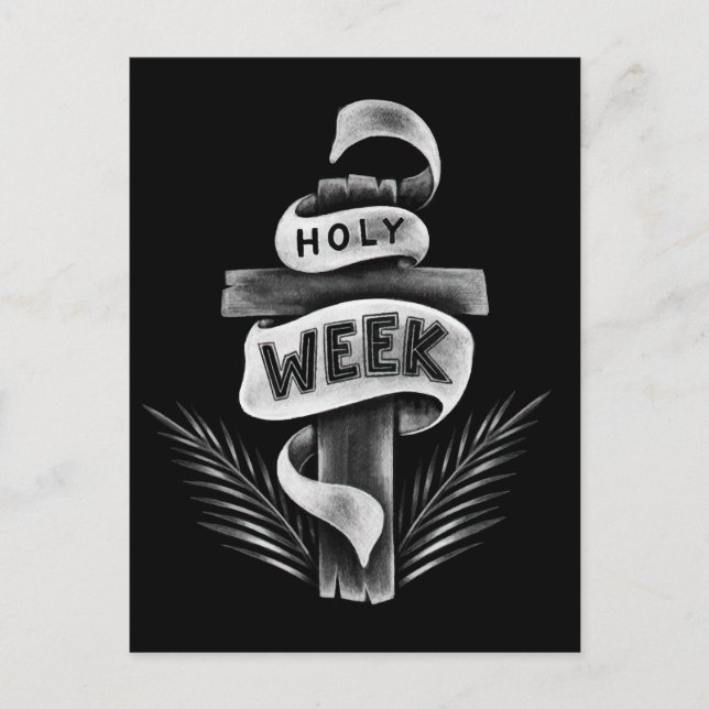 Holy Week Crucifix  Holiday Postcard (Front)