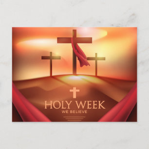 Holy Week Crucifix  Holiday Postcard