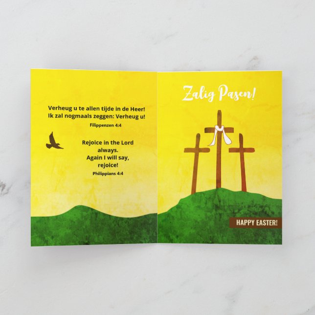 Holy Week Easter Wishes in Dutch and English Card (Inside)