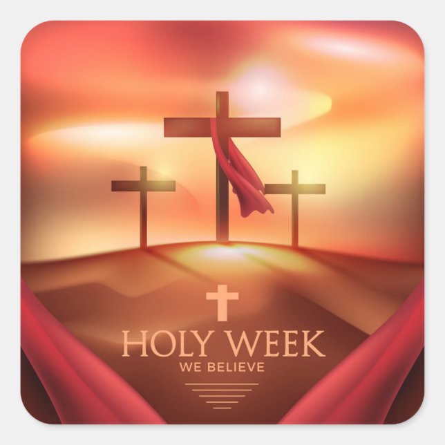 Holy Week  Square Sticker (Front)