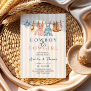 holy Western Cowboy or Cowgirl Gender Reveal  Invitation
