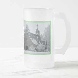 Holy Winter Frosted Glass Beer Mug