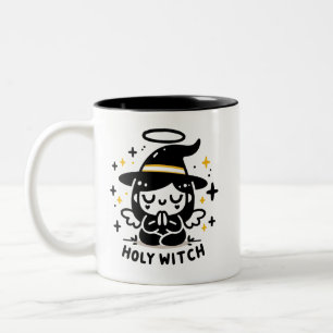 Holy Witch Praying Angel Halloween Mug   Two-Sided