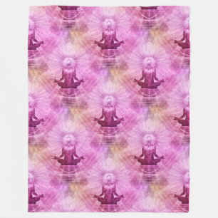 Holy Yoga Lotus Meditation - Seamless Pattern 1 Fleece Blanket