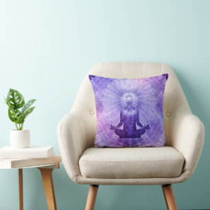 Holy Yoga Lotus Meditation - Seamless Pattern 2 Cushion