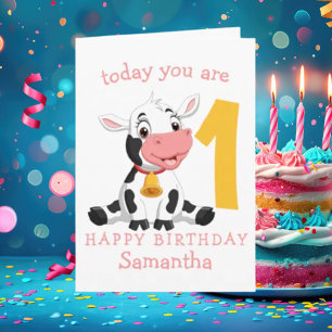 Holycow! It's a Cute Cow's 1st Birthday!  Card