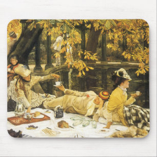 Holyday, the Picnic by James Tissot, Victorian Art Mouse Mat