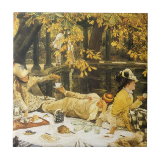Holyday, the Picnic by James Tissot, Victorian Art Tile