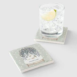 holydays_1_a bright Christmas_1 Stone Coaster