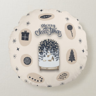 holydays_2_a bright Christmas_2 Round Cushion