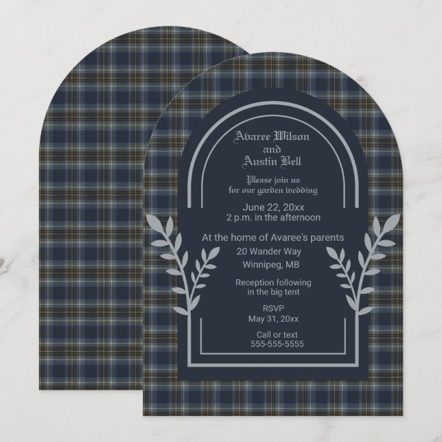 Holyrood Original Tartan Wedding Invitation (Front/Back)