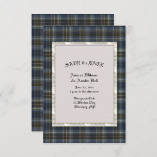 Holyrood Scottish Tartan with Pearl Frame  Save The Date