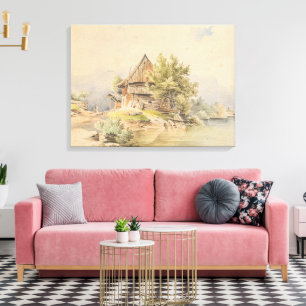 Holzhütte am See – Carl Lafite Canvas Print