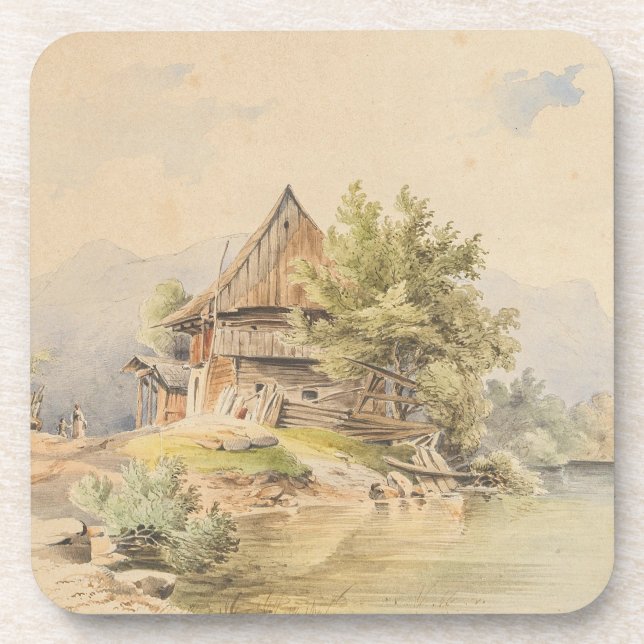 Holzhütte am See – Carl Lafite Coaster (Front)