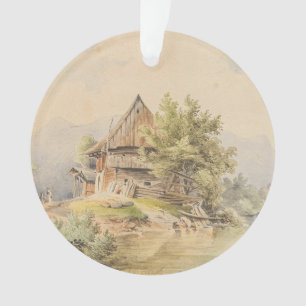 Holzhütte am See – Carl Lafite Ornament