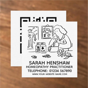 Homaeopathic Homaeopathy Practitioner Square Business Card