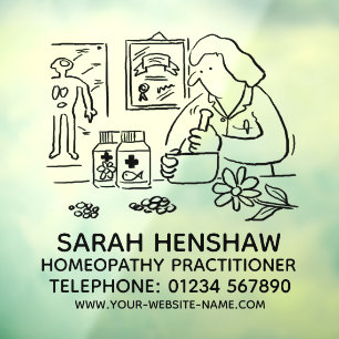 Homaeopathic Homaeopathy Practitioner Square Window Cling
