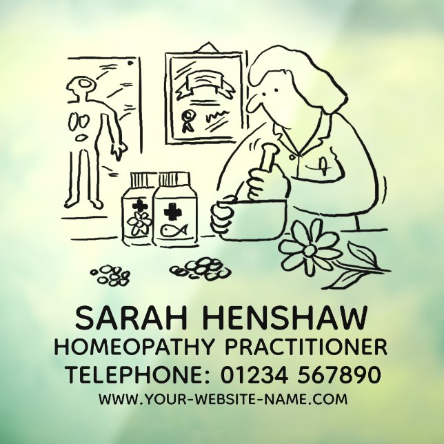 Homaeopathic Homaeopathy Practitioner Square Window Cling (Sheet 3)
