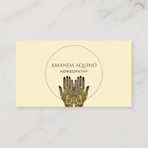 Homaeopathy Henna Hands Healthcare Business Card